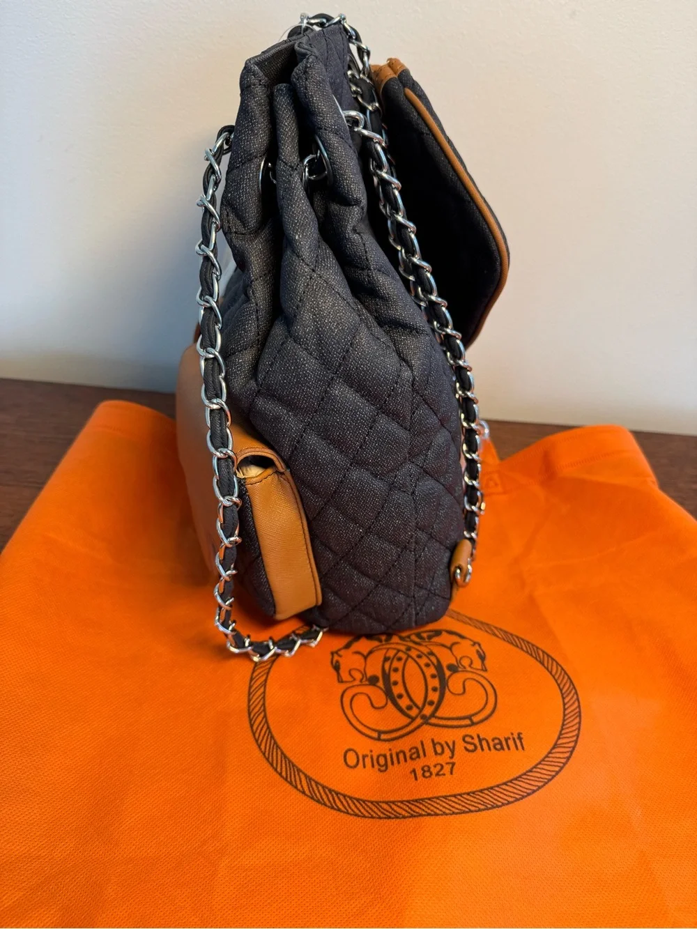NWT Original by Sharif Quilted Denim Convertible Shopper/Crossbody/Backpack